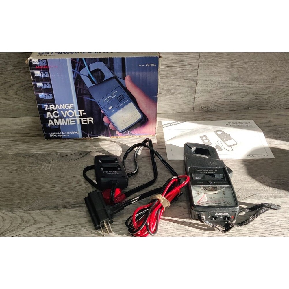 Micronta AC Volt-AMMeter 7 Range Meter with Test Probe Inline Inductive Pickup
